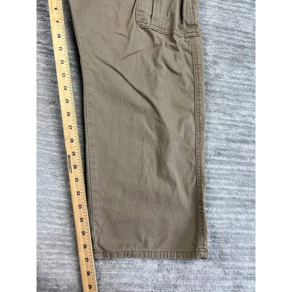 Wrangler Authentics Cargo Pants Men 42x29 Tan Straight Leg Stretch Twill Utility